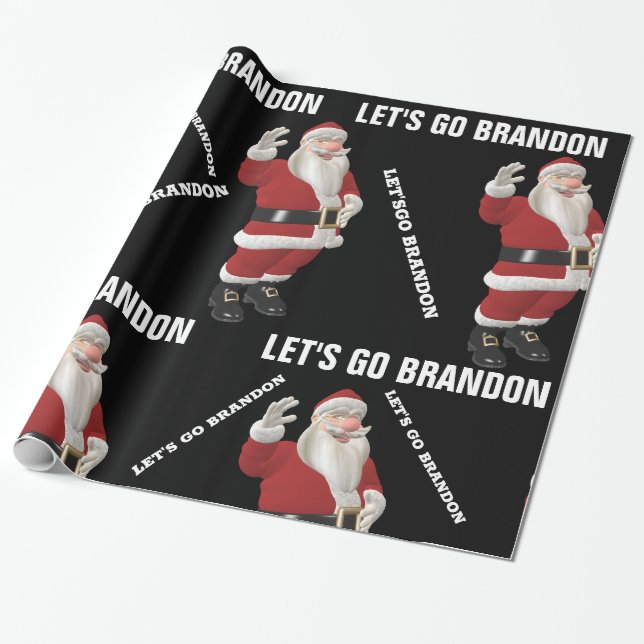 LET'S GO BRANDON SANTA CHRISTMAS Wrapping Paper Geschenkpapier (Ungerollt)