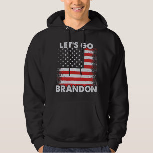 Let's Go Brandon with US Flag Black Hoodie