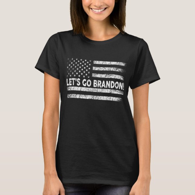Lets Go Branson Brandon Antibiden Black T-Shirt (Vorderseite)