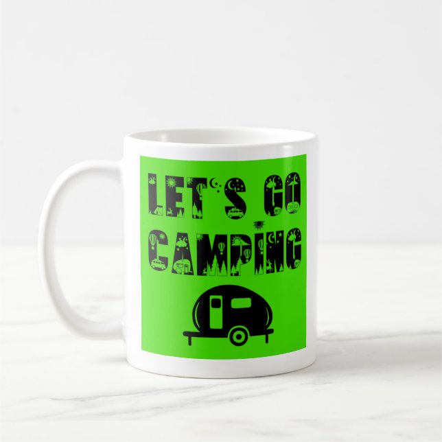 Let's Go Camping - Classic Small Trailer Kaffeetasse (Links)