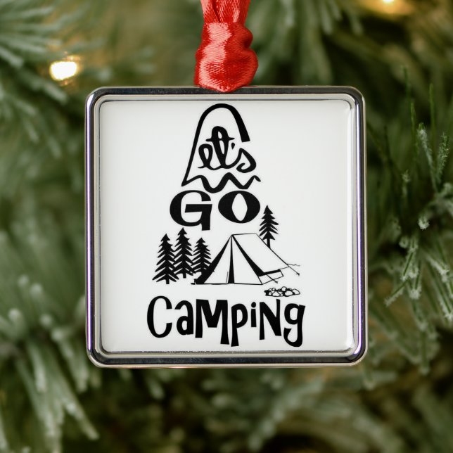 ***LET'S GO CAMPING*** FUN JEDERZEIT VERANSTALTUNG ORNAMENT AUS METALL (Baum)