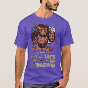 Let's Go Darwin USA Flag Vintag Bigfoot Sasquatch T-Shirt