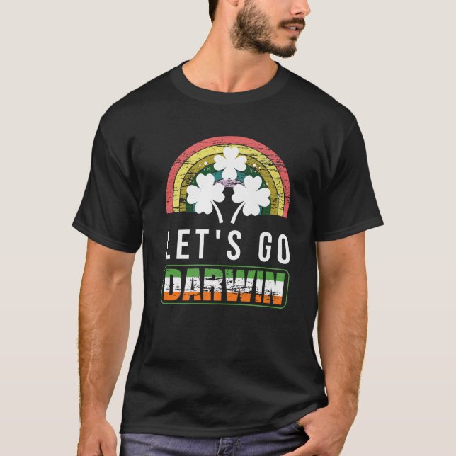 Let's Go Darwin With St. Patrick's Day Funny Vinta T-Shirt (Vorderseite)