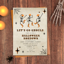 Let's Go Ghouls Skeleton Boots Halloween Party Einladung