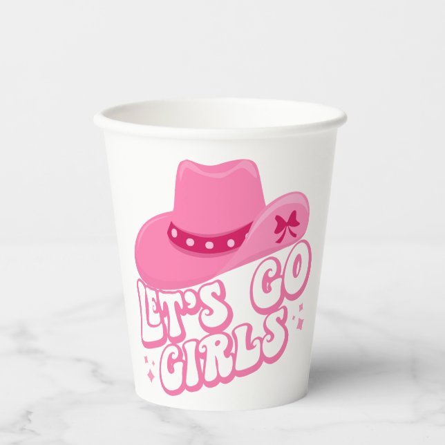 Let's Go Girls - Cowboy Hats - Cowgirl Hats Pappbecher (Vorderseite)