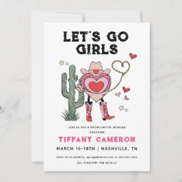 Let's Go Girls Cowgirl Bachelorette Weekend Einladung