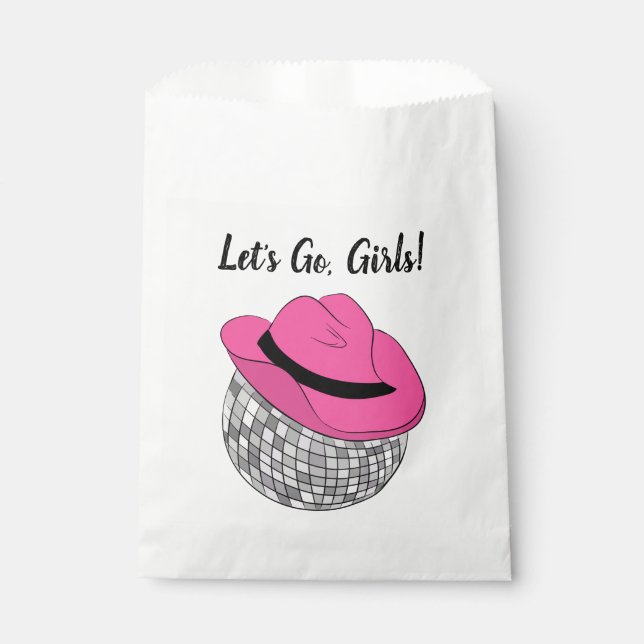 Let's Go Girls Disco Cowgirl Junggeselinnen-Abschi Geschenktütchen (Vorderseite)