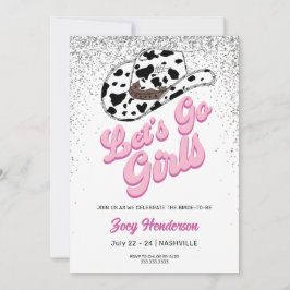 Let's Go Girls Glitzer Weekend Junggeselinnen-Absc Einladung