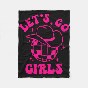 Let's Go Girls Team Bride Cowgirl Hat Disco Bachel Fleecedecke
