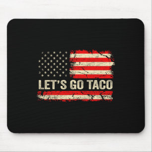 Let's Go Taco Lustig Retro USA-Flagge Let's Go Tac Mousepad