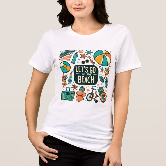 Let's Go To The Beach Summer Fun Tri-Blend Shirt (Vorderseite)