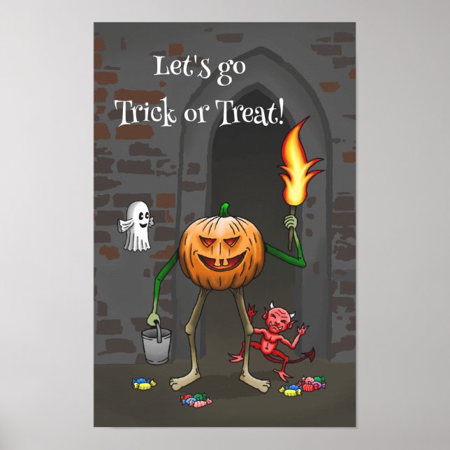 Let's go Trick or Treat with the Pumpkin  Poster (Vorne)