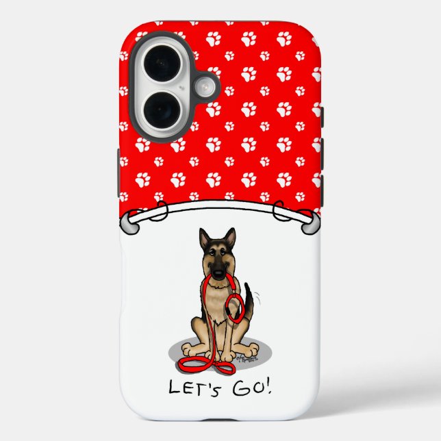 Let's Go! Walk German Shepherd Dog (black tan) Case-Mate iPhone Hülle (Rückseite)