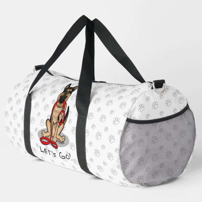 Let's Go! Walk German Shepherd Dog (black tan) Duffle Bag (Rechte Ecke)