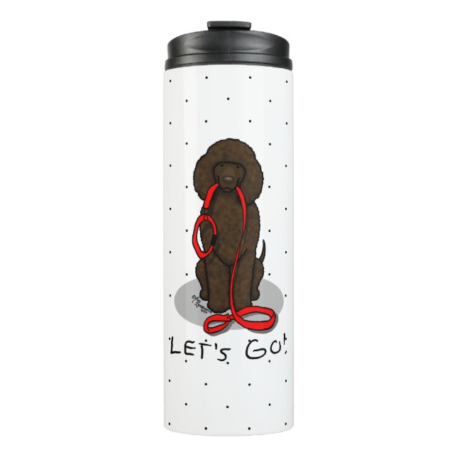 Let's Go! Walk Irish Water Spaniel Dog (liver 1) Thermosbecher (Vorderseite)