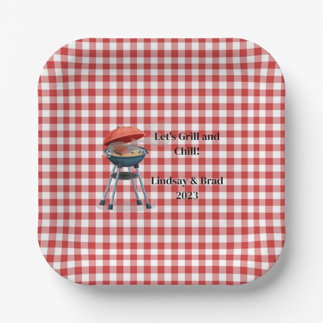 Let's Grill and Chill 7" Square Paper Teller (Vorderseite)