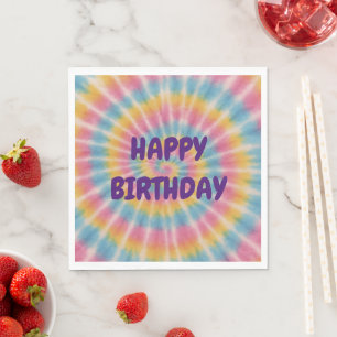 Let's Groove Gefärbte Krawatte Happy Birthday Napk Serviette