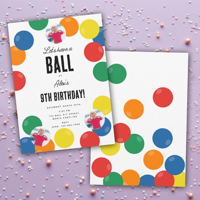 Let's Have a Ball  Kids Birthday Party Theme Einladung (Let's Have a Ball Kids Birthday Party Theme Invitation)