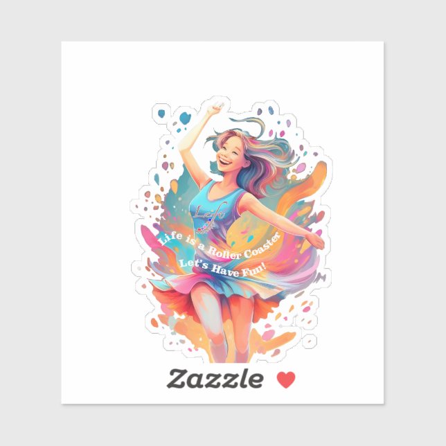 Let's Have Fun,Life a Roller Coaster Aufkleber (Blatt)