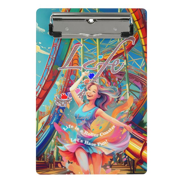 Let's Have Fun,Life a Roller Coaster Mini Klemmbrett (Vorderseite)
