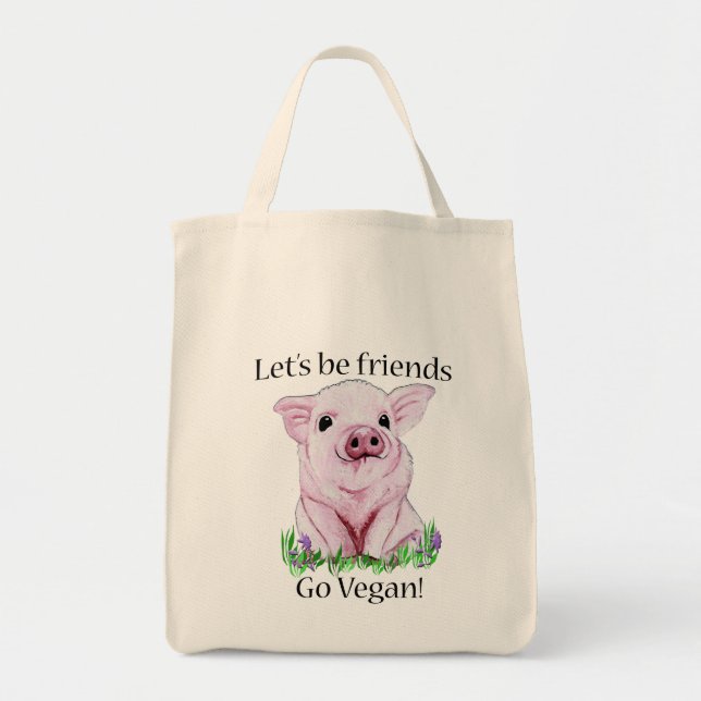 Lets ist Freunde gehen vegane Tragetasche (Vorne)