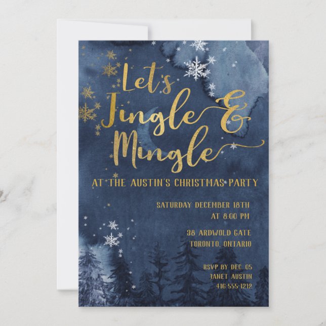 Let's Jingle & Mingle Holiday Party Einladung (Vorderseite)