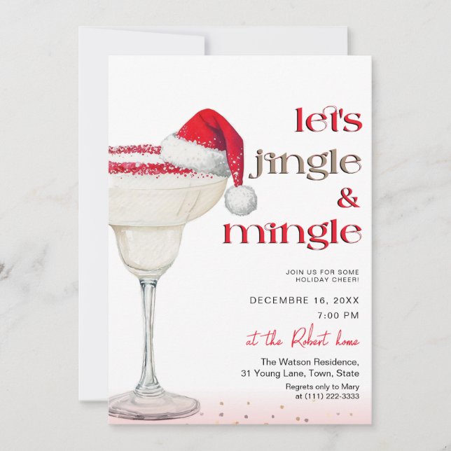Let's jingle & mingle  Holiday party  Einladung (Vorderseite)
