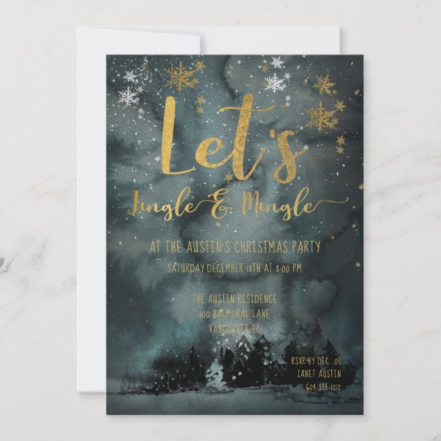 Let's Jingle & Mingle Holiday Party Einladung (Vorderseite)
