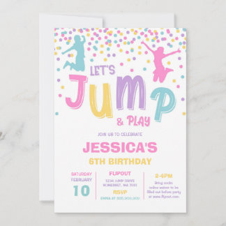 Let's Jump and Play Birthday Party Invitation Einladung