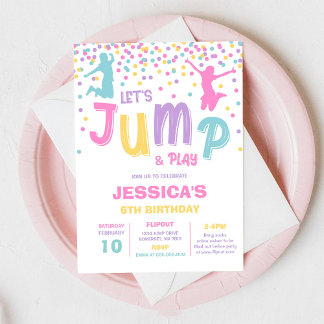 Let's Jump and Play Birthday Party Invitation Einladung