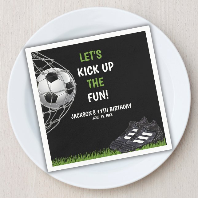 Let's Kick up the fun!, Fun Soccer Birthday Serviette (Von Creator hochgeladen)