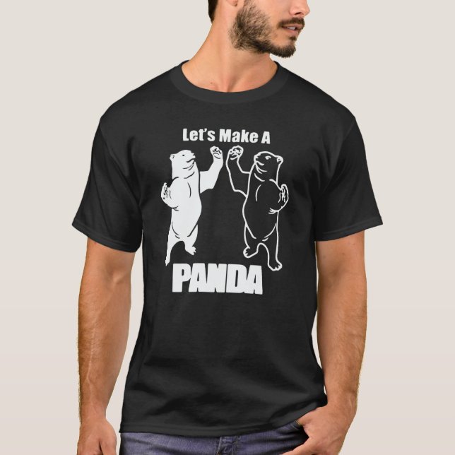 Let's Make A Panda  Black And White Polar Bear Pan T-Shirt (Vorderseite)