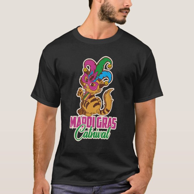 Let's Mardi gras y'all carnival cat mask catrival T-Shirt (Vorderseite)