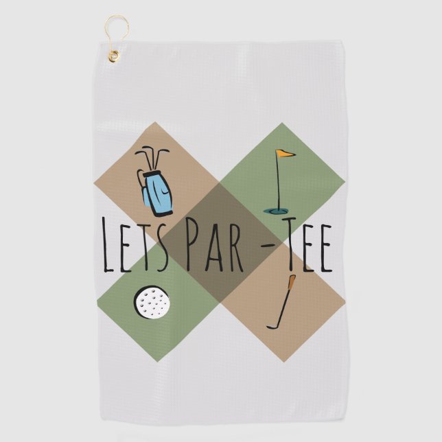 Let's Par T-Shirt Funny Golf Spaß Golfhandtuch (Vorderseite)