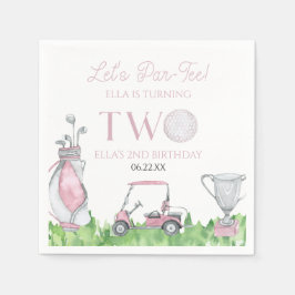 Let's Par-T-Shirt Pink Golf 2. Geburtstag Party Serviette