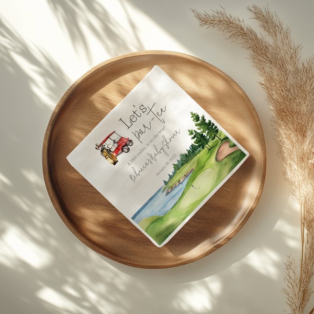 Let's Par T-Shirt Red Cart Golf Baby Dusche Party Serviette (Von Creator hochgeladen)