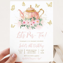 Let's Par-Tee Garden Tea Party Geburtstag Einladung