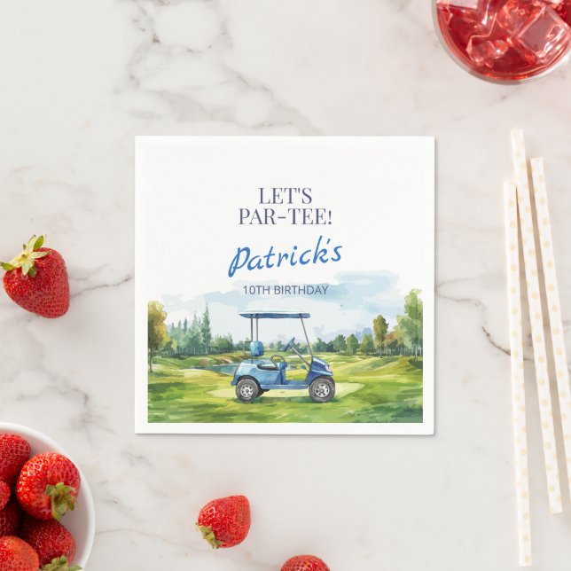 Let's Par-Tee Golf Any Age Birthday Serviette (Beispiel)