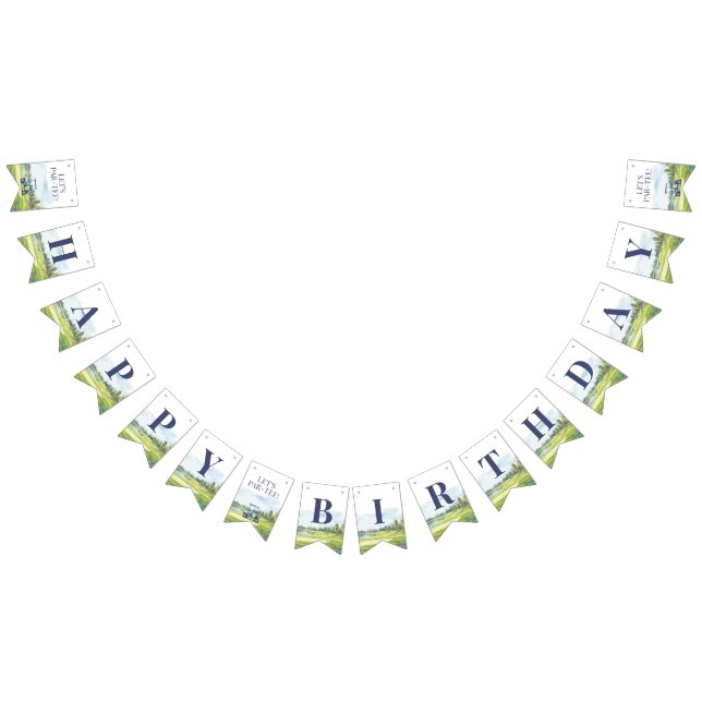 Let's Par-Tee Golf Any Age Birthday Wimpelkette (Alle)