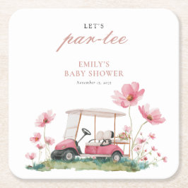 Let's Par-tee Golf Baby Shower Rechteckiger Pappuntersetzer