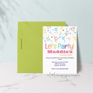 Let's Party Rainbow Confetti Geburtstagseinladung Einladung