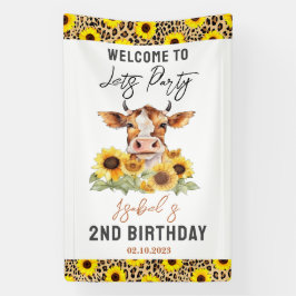 Let's Party Till the Cows Come Home 2nd Birthday Banner