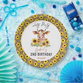 Let's Party Till the Cows Come Home 2nd Birthday Pappteller