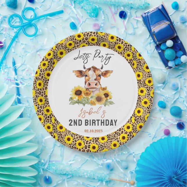 Let's Party Till the Cows Come Home 2nd Birthday Pappteller (Party)