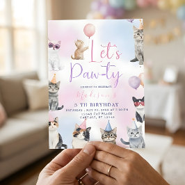 Let's Paw-ty! Adorable Cat Birthday Party  Einladung