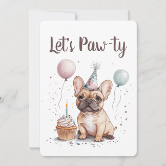 Let's Pawty Birthday French Bulldog Einladung