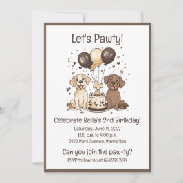 Let's Pawty Birthday Labrador Retriever Hunde Einladung