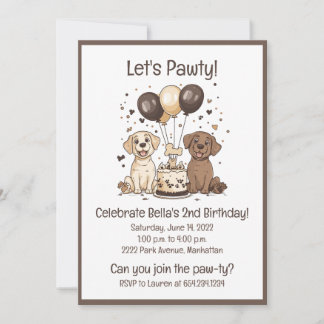 Let's Pawty Birthday Labrador Retriever Hunde Einladung