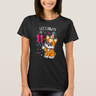 Let's Pawty Ich bin 11. Geburtstag Corgi 11 Jahre T-Shirt