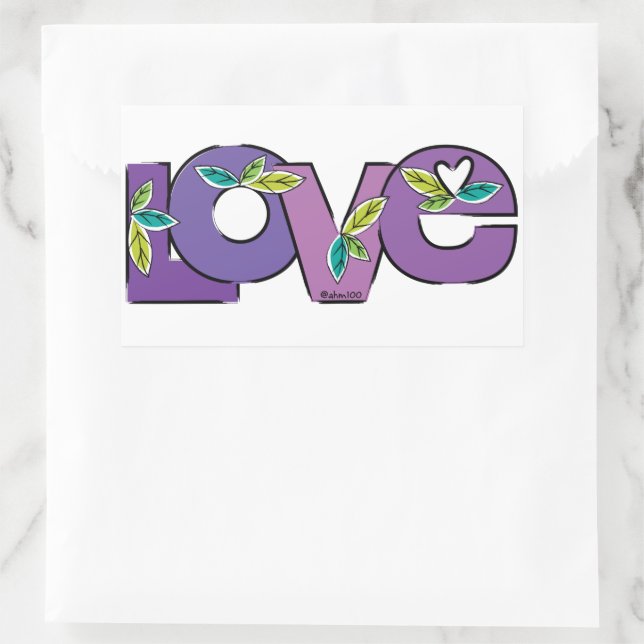 Let's Plant Love in The World Rechteckiger Aufkleber (Tasche)